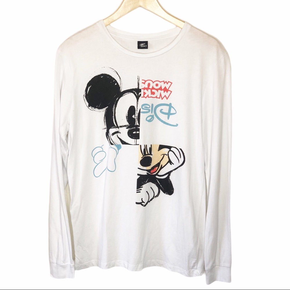 ASOS White Mickey Mouse Long Sleeve Tee